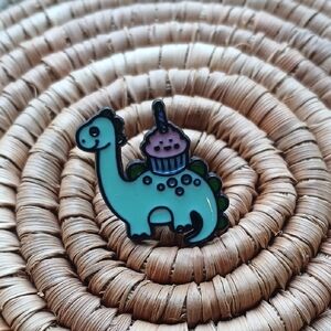 5/$25 NEW Cupcake Dinosaur Enamel Pin